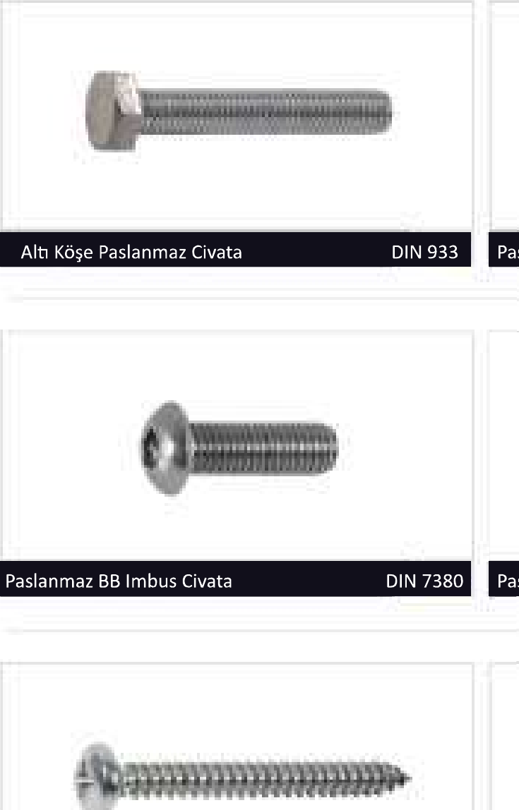 Paslanmaz BB İmbus Cıvata