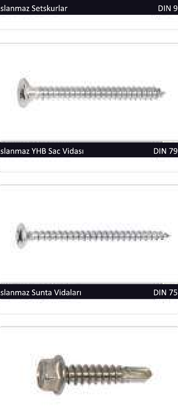 Metrik Yıldız Havşa Başlı Matkap Uçlu Vida
