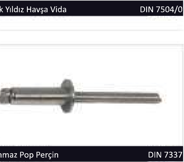 Paslanmaz Pop Perçin