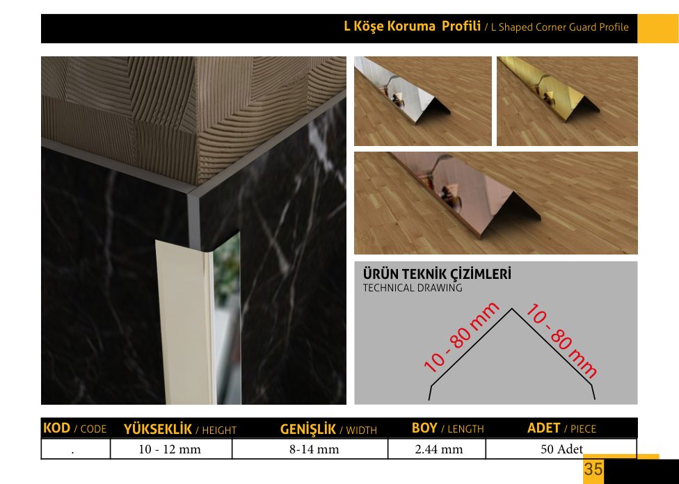 L Köşe Koruma Profili