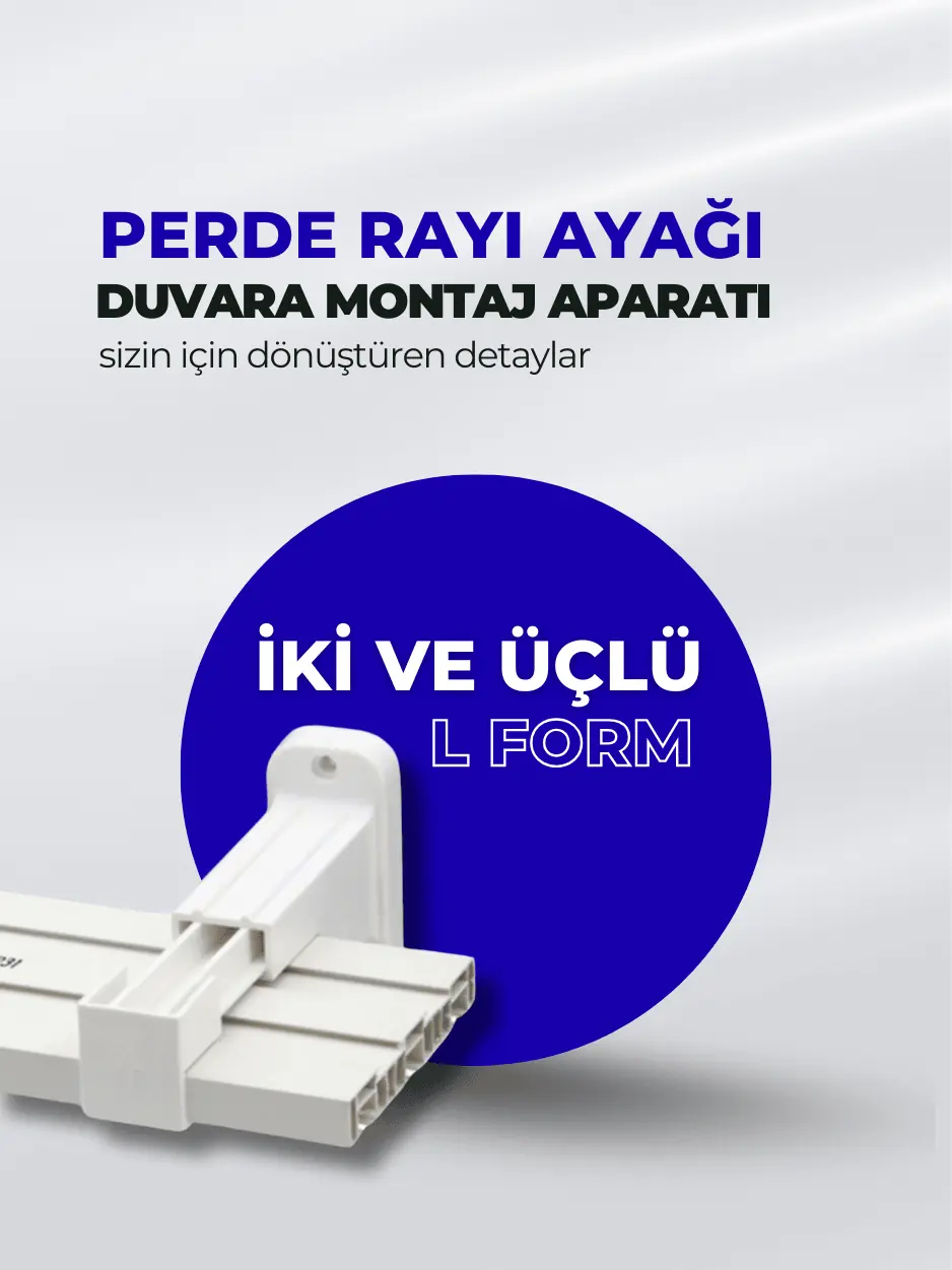 L Form Perde Rayı Duvar Montaj Ayağı